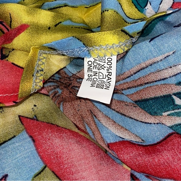 ✨NEW ✨ Boho Maxi Tropical Floral Colorful Caftan Beach Swim Cover Up Dress OS - Picture 13 of 16